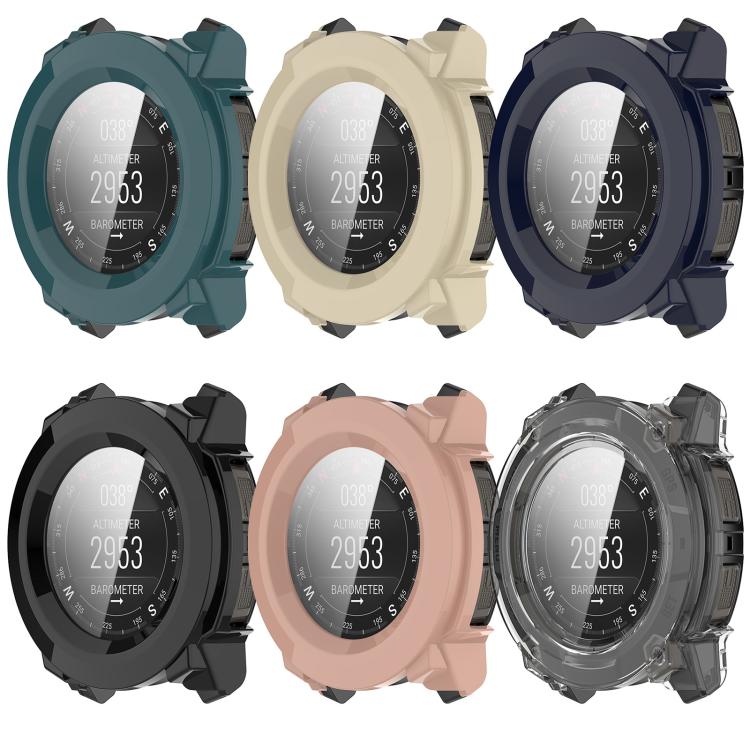 Tempered Film Integrated PC Watch Protective Case, For Garmin Instinct 3 AMOLED / Solar 50mm, For Garmin Instinct 3 AMOLED / Solar 45mm