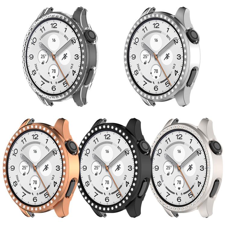 Single Row Diamond Half Coverage Hollow PC Watch Protective Case, For Xiaomi Watch S5 46mm