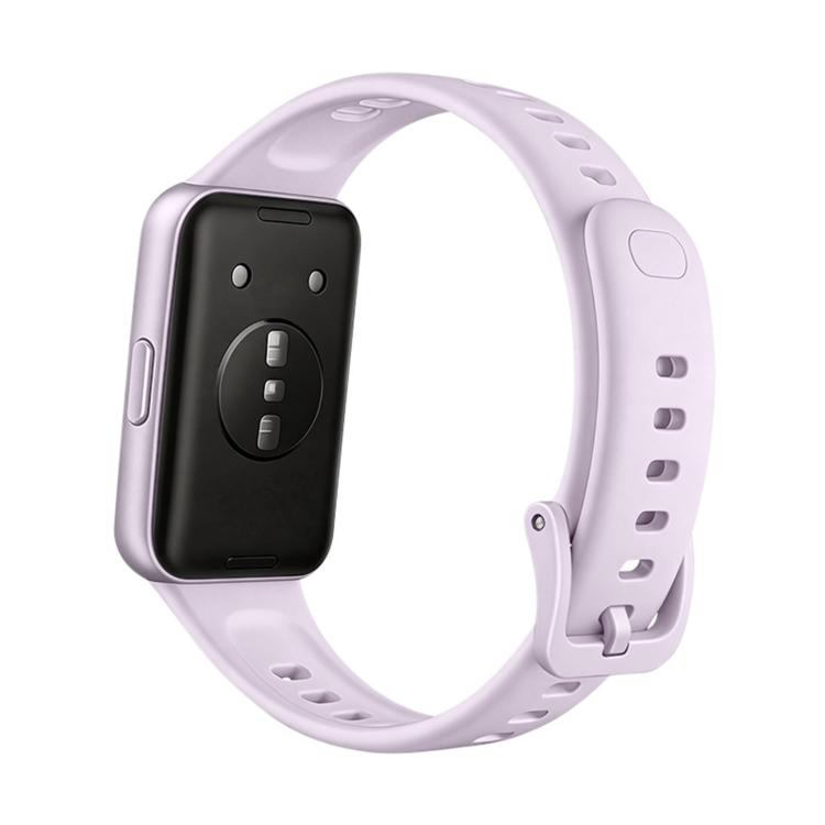Lavender fluororubber watch band with quick-release buckle and adjustment holes