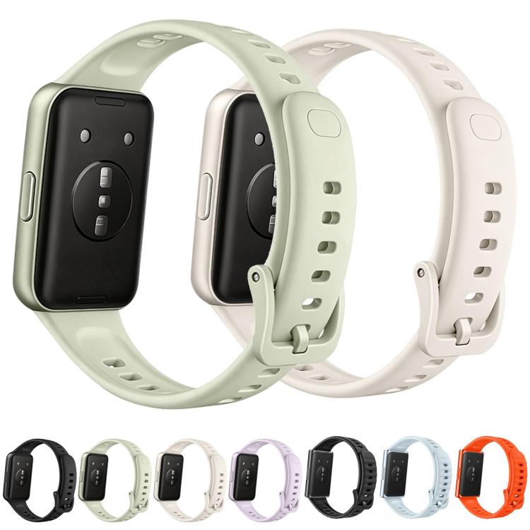 Pale green and white fluororubber watch bands with quick-release buckles