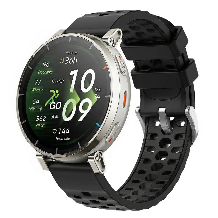 Perforated Wave Textured Silicone Watch Band, 20mm