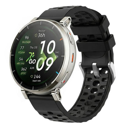 Perforated Wave Textured Silicone Watch Band, 20mm