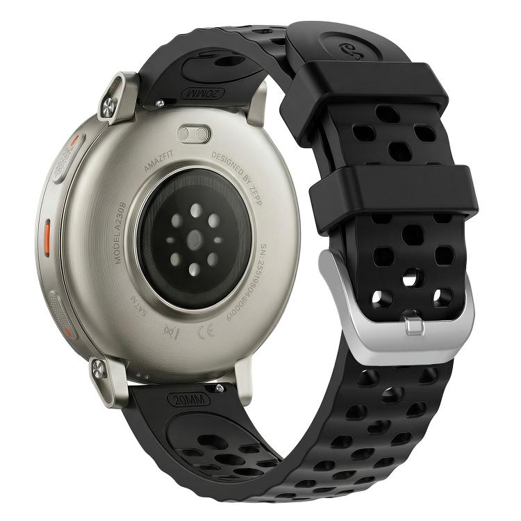 Perforated Wave Textured Silicone Watch Band, 20mm