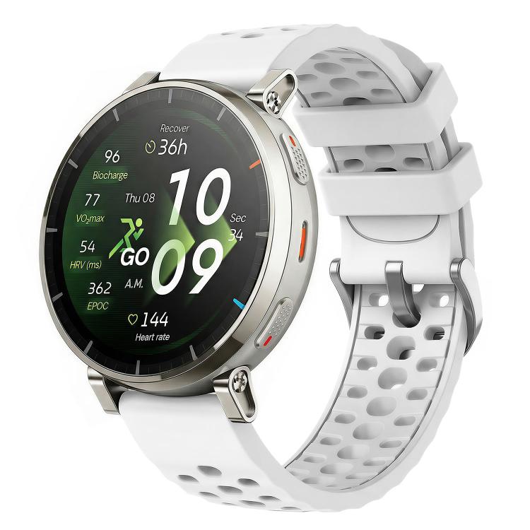 Perforated Wave Textured Silicone Watch Band, 20mm