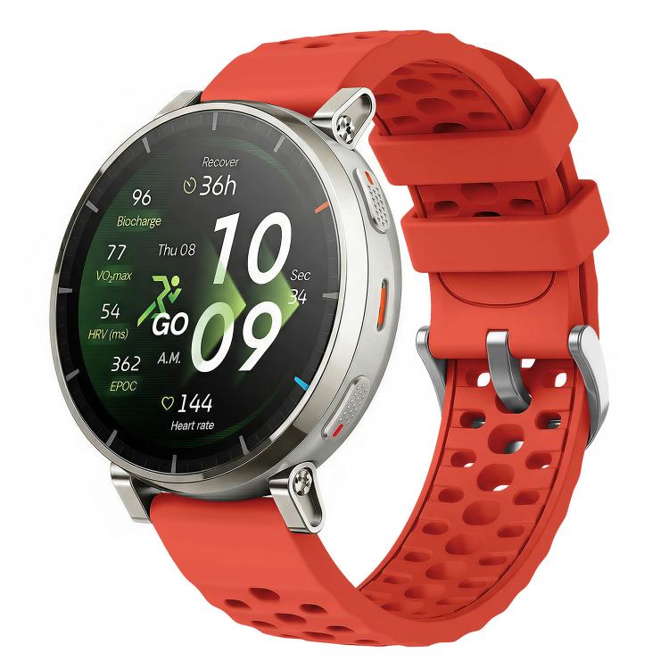 Perforated Wave Textured Silicone Watch Band, 20mm