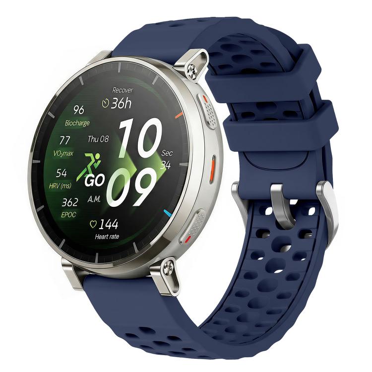 Perforated Wave Textured Silicone Watch Band, 20mm