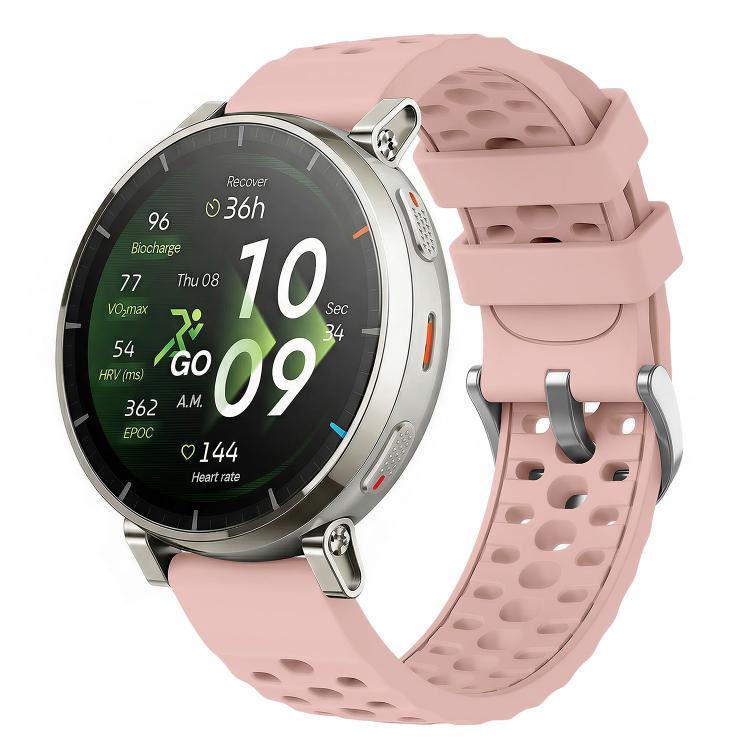 Perforated Wave Textured Silicone Watch Band, 20mm