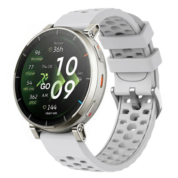 Perforated Wave Textured Silicone Watch Band, 20mm