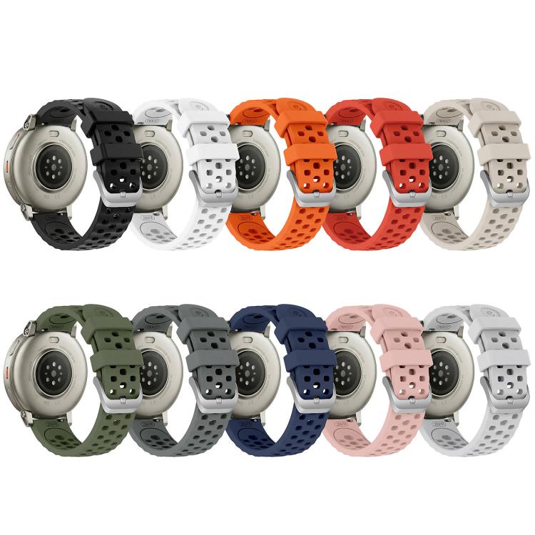 Perforated Wave Textured Silicone Watch Band, 20mm