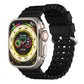 Ocean Perforated Silver Buckle Breathable Silicone Watch Band, For Apple Watch 46mm / 49mm / 45mm / 44mm