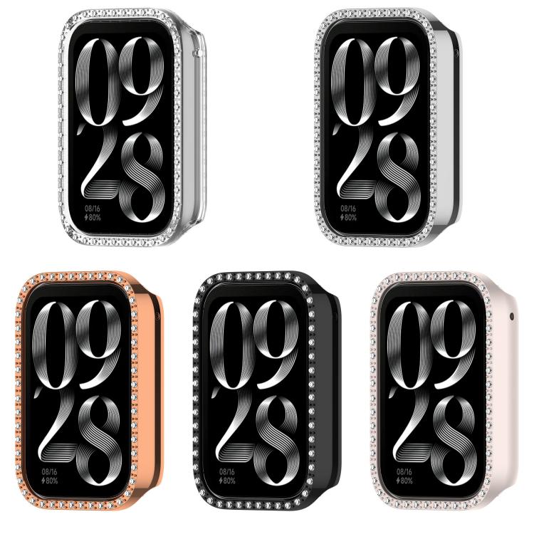 Smartwatch with crystal-trim half-coverage cases in five colors