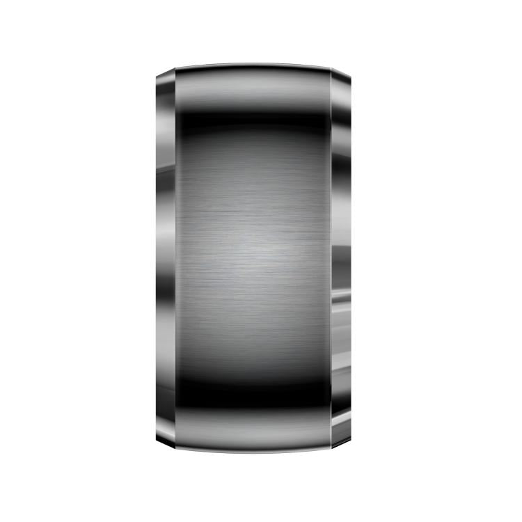 Close-up of the smart ring's dark brushed outer band