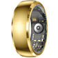 Gold smart ring with brushed outer band and visible inner sensors