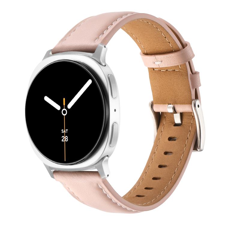 Pointed Tail Genuine Leather Watch Band, For Galaxy Watch9 / 8 / 8 Classic