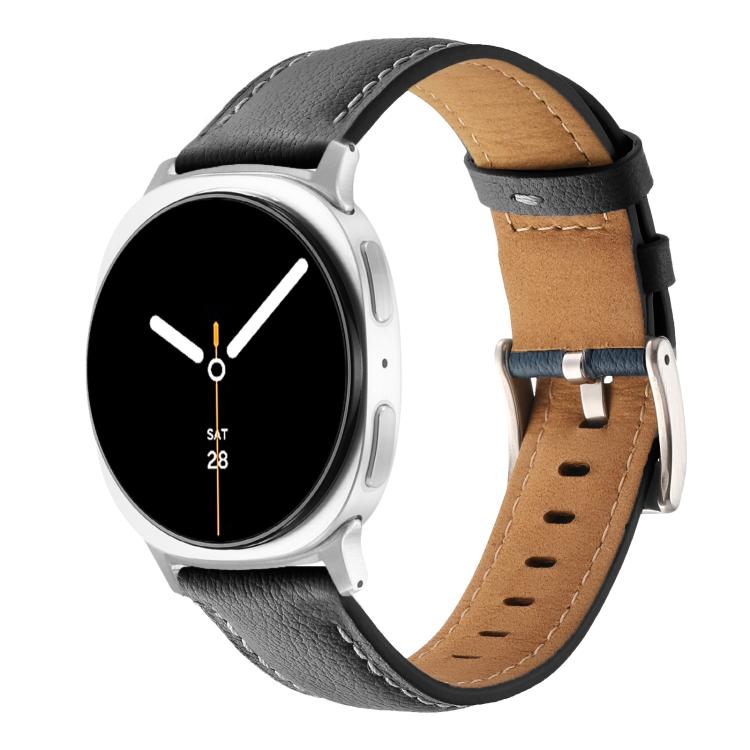 Pointed Tail Genuine Leather Watch Band, For Galaxy Watch9 / 8 / 8 Classic