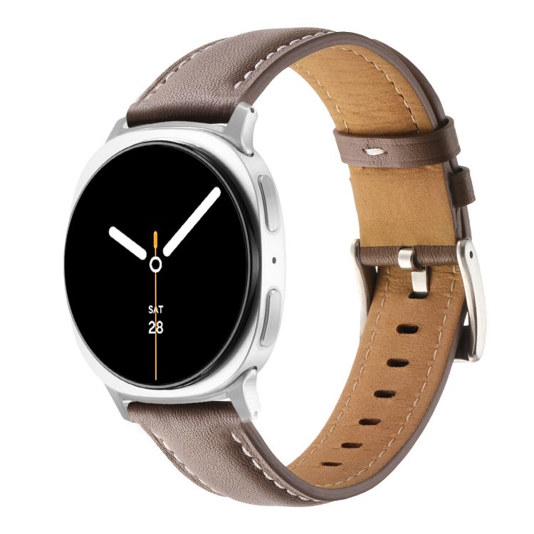 Pointed Tail Genuine Leather Watch Band, For Galaxy Watch9 / 8 / 8 Classic