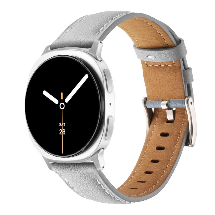 Pointed Tail Genuine Leather Watch Band, For Galaxy Watch9 / 8 / 8 Classic