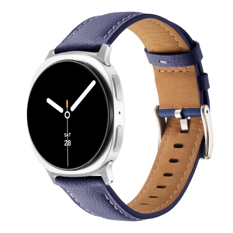 Pointed Tail Genuine Leather Watch Band, For Galaxy Watch9 / 8 / 8 Classic