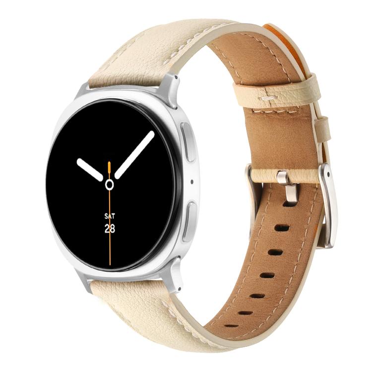 Pointed Tail Genuine Leather Watch Band, For Galaxy Watch9 / 8 / 8 Classic