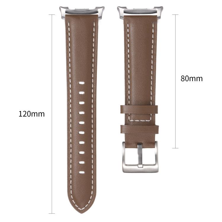 Pointed Tail Genuine Leather Watch Band, For Galaxy Watch9 / 8 / 8 Classic