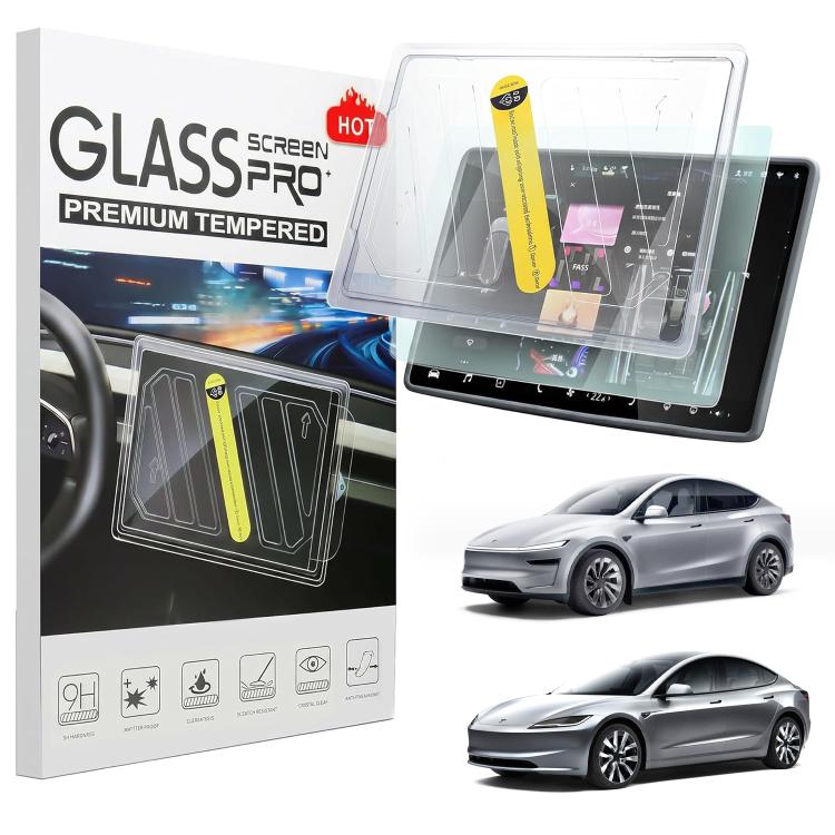 Tempered glass screen protector film kit for car navigation display, dust-free anti-fingerprint