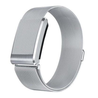 Silver Milanese mesh watch band with a magnetic clasp