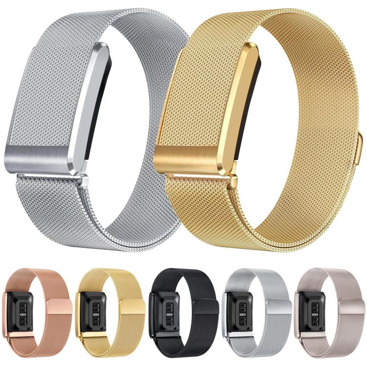 Milanese magnetic stainless steel watch bands in silver, gold, black, rose gold and starlight