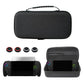 Dark gray hard shell console storage bag with zip closure and accessory compartments, open view.