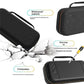 Black PU game travel case with water-resistant shell and orange-edged rugged design