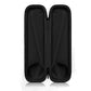 Black zippered hard case with padded interior for secure instrument storage