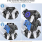 Three-tier rotating controller and headphone holder stand, showing different controller placements
