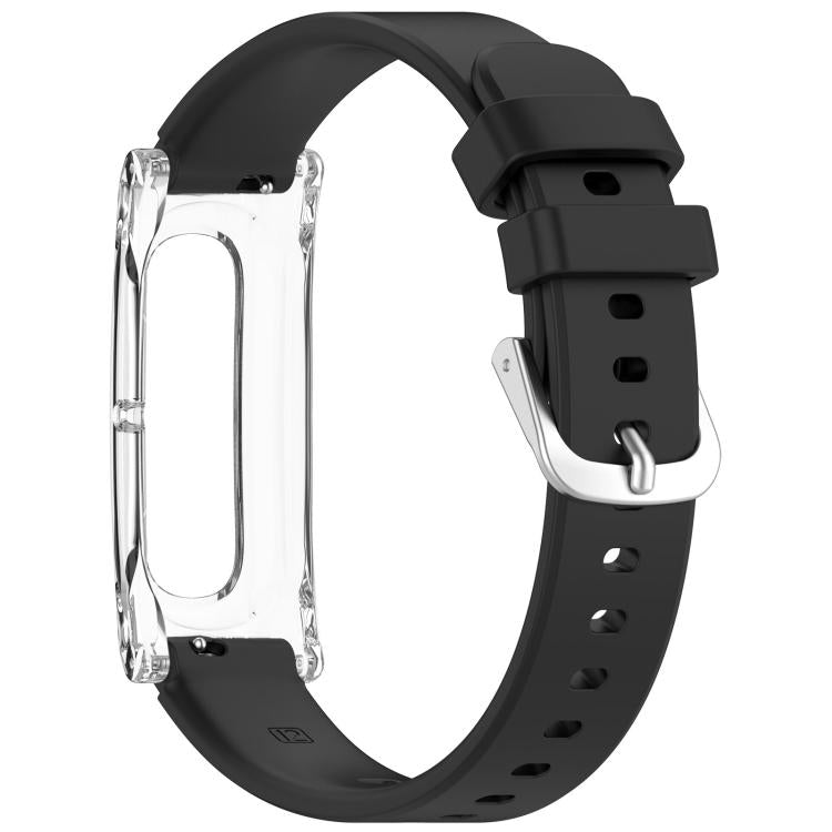Spring Bar Style Clear Watch Case and Solid Color Silicone Watch Band, For Google Fitbit Air