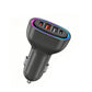 Black multi-port car charger with LED ring and USB-C plus USB-A ports