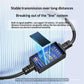 USB Type-A to square interface printer cable with internal signal amplifier shown