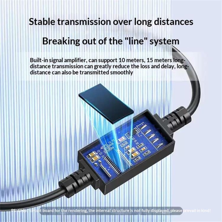 USB Type-A to square interface printer cable with internal signal amplifier shown