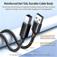 USB Type-A to square interface printer cable with reinforced net-tail and durable jacket