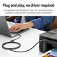 USB Type-A to square interface printer cable connected for office printing use