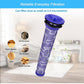 Blue vacuum post filter with purple pleated mesh cylinder and circular filter cap