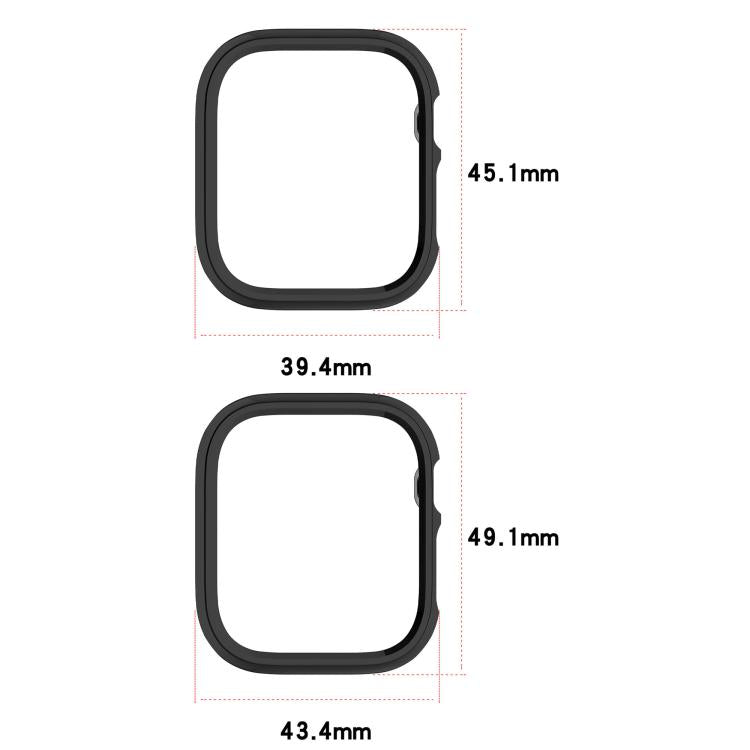 Half Coverage Hollow PC Watch Protective Case, For Apple Watch Series 12 Aluminum / Titanium 46mm, For Apple Watch Series 12 Ceramic 46mm, For Apple Watch Series 12 Aluminum / Titanium 42mm, For Apple Watch Series 12 Ceramic 42mm