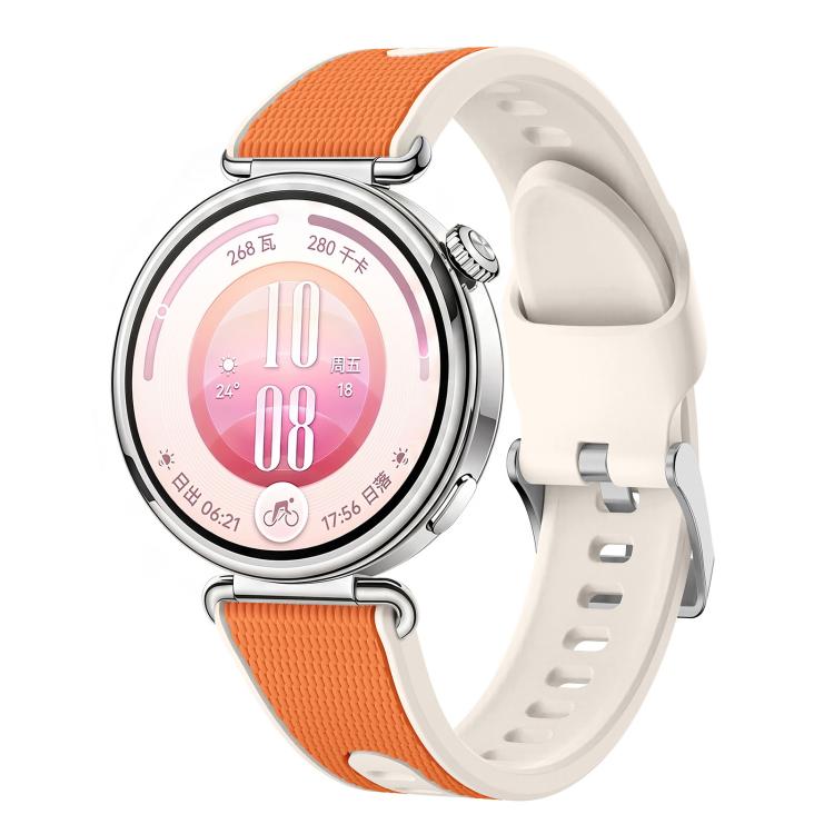 Woven Texture Two Color Silicone Watch Band, 18mm