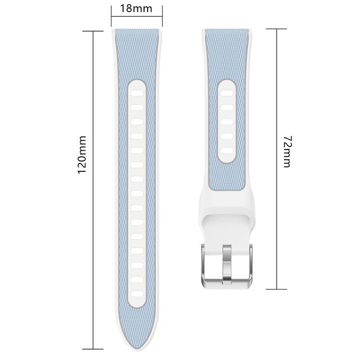 Woven Texture Two Color Silicone Watch Band, 18mm