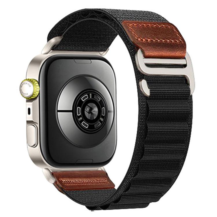 Retro Vegan Leather Label Silver Hook Alpine Nylon Loop Watch Band, For Huawei Watch Fit 5 / Fit 5 Pro / Fit 4