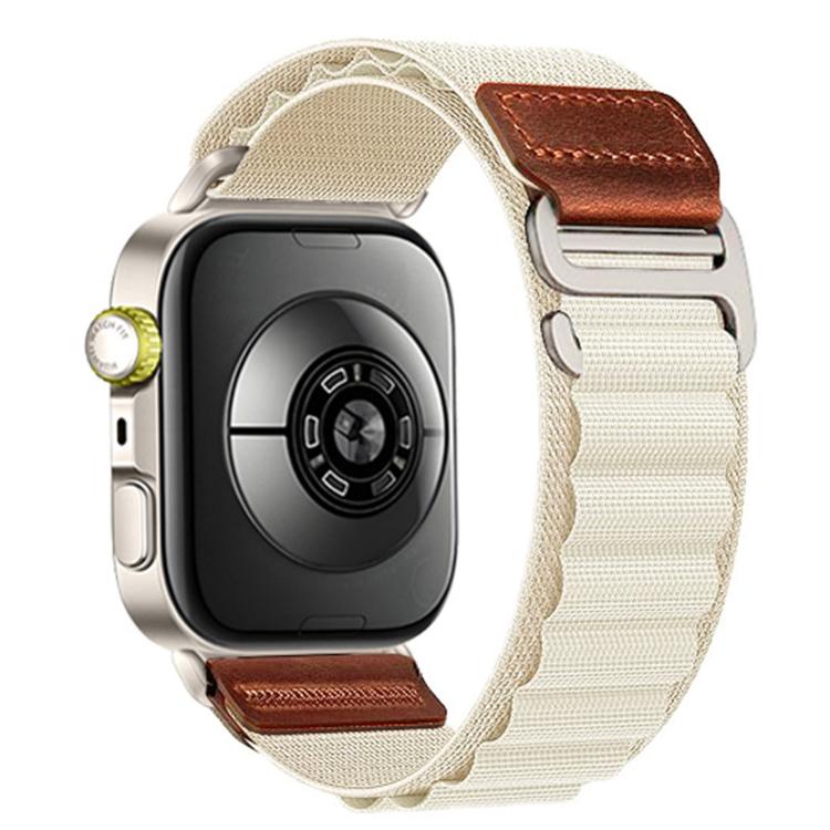 Retro Vegan Leather Label Silver Hook Alpine Nylon Loop Watch Band, For Huawei Watch Fit 5 / Fit 5 Pro / Fit 4