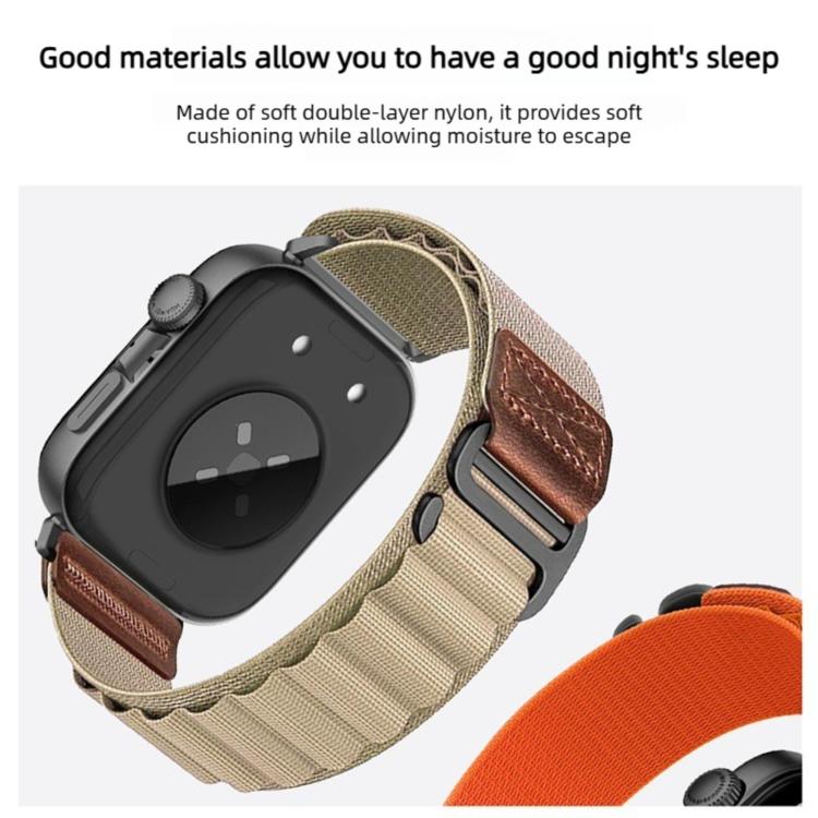 Retro Vegan Leather Label Silver Hook Alpine Nylon Loop Watch Band, For Huawei Watch Fit 5 / Fit 5 Pro / Fit 4