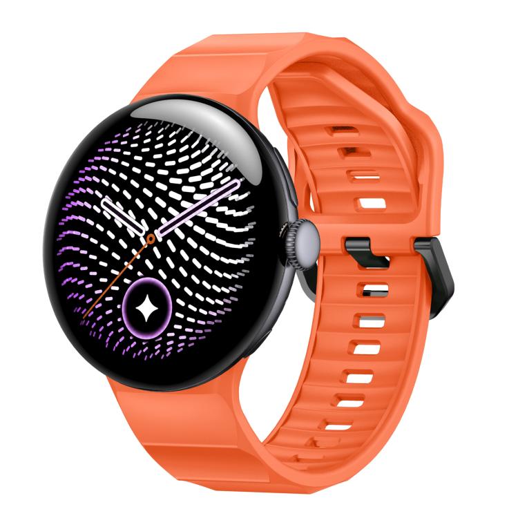 Wave Texture Solid Color Silicone Watch Band, For Google Pixel Watch 5 / 4 / 3 45mm