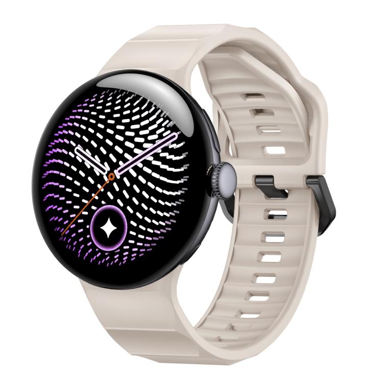 Wave Texture Solid Color Silicone Watch Band, For Google Pixel Watch 5 / 4 / 3 45mm