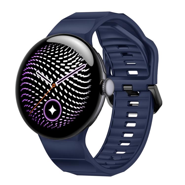 Wave Texture Solid Color Silicone Watch Band, For Google Pixel Watch 5 / 4 / 3 45mm