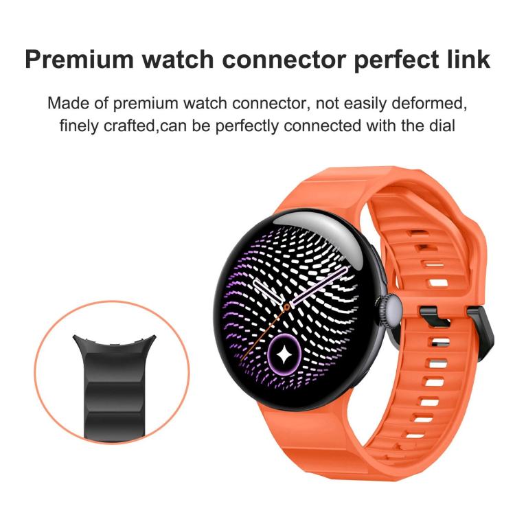 Wave Texture Solid Color Silicone Watch Band, For Google Pixel Watch 5 / 4 / 3 45mm