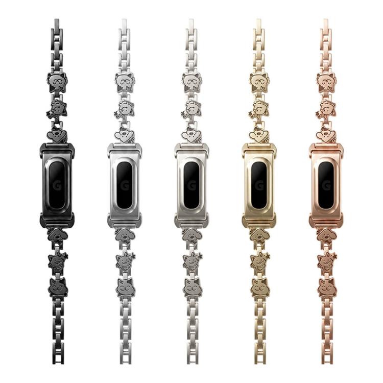 Metal Case Integrated Cats Dogs Design Zinc Alloy Watch Band, For Google Fitbit Air