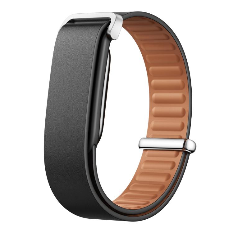 Smooth Buckle Closure Loop Genuine Leather Watch Band, For Google Fitbit Air